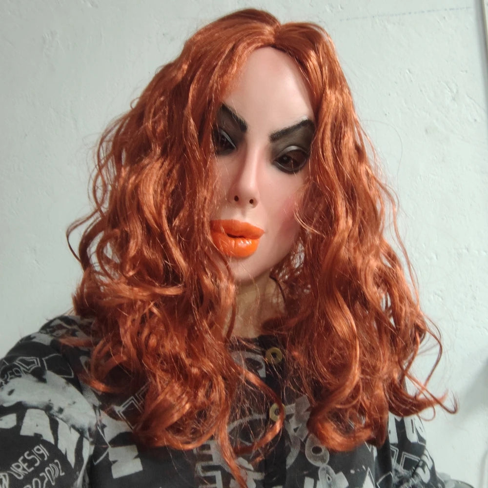 Sexy Celebrity Face Mask Actress Human Face Latex Masks Realistic Ugly Girl Disguise Theme Party Prop Head Design With Wig