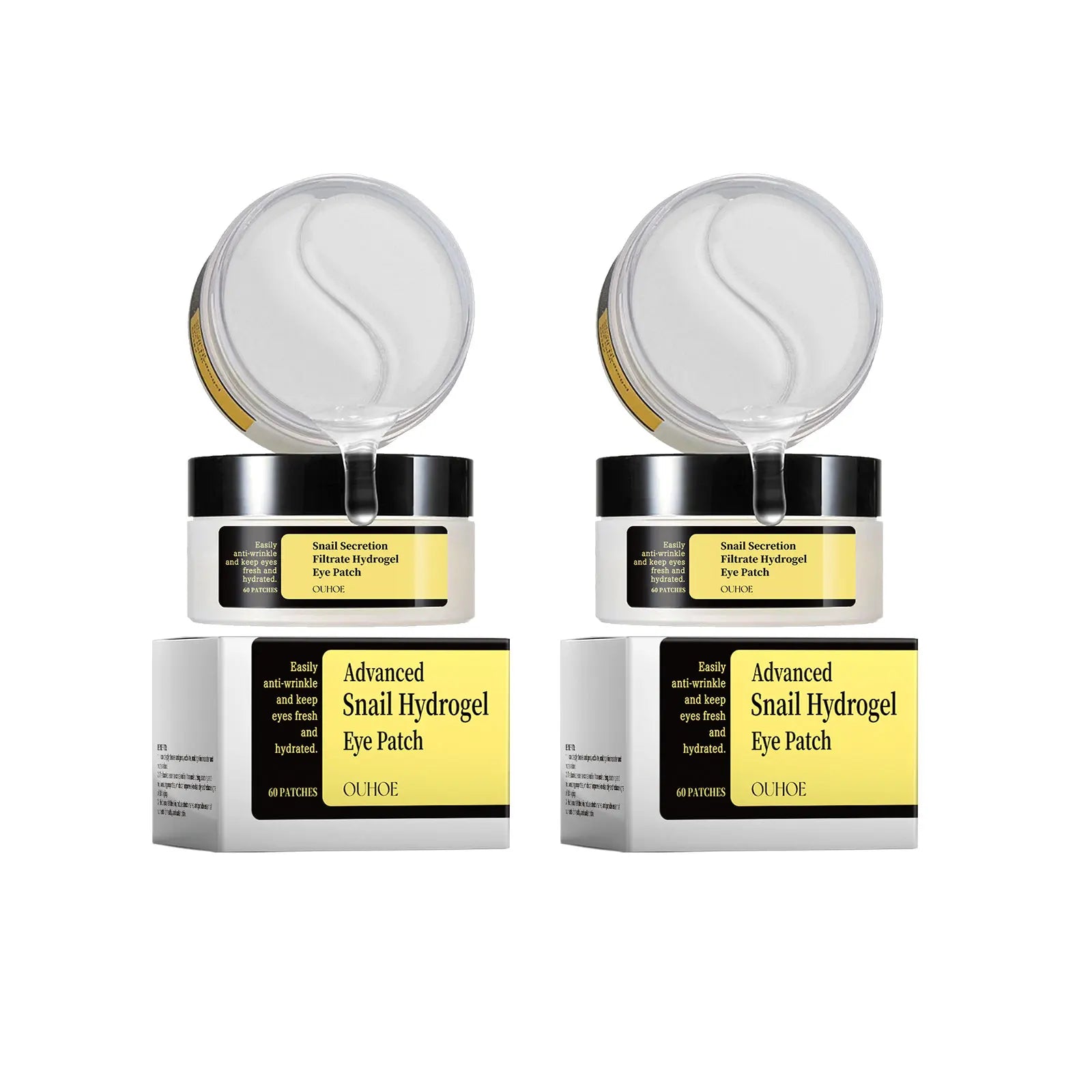 OUHOE Snail Eye Mask Moisturizing Eye Patches Firming Lifting Puffiness Remove Dark Circles and Eye Bags Eyes Skincare Products