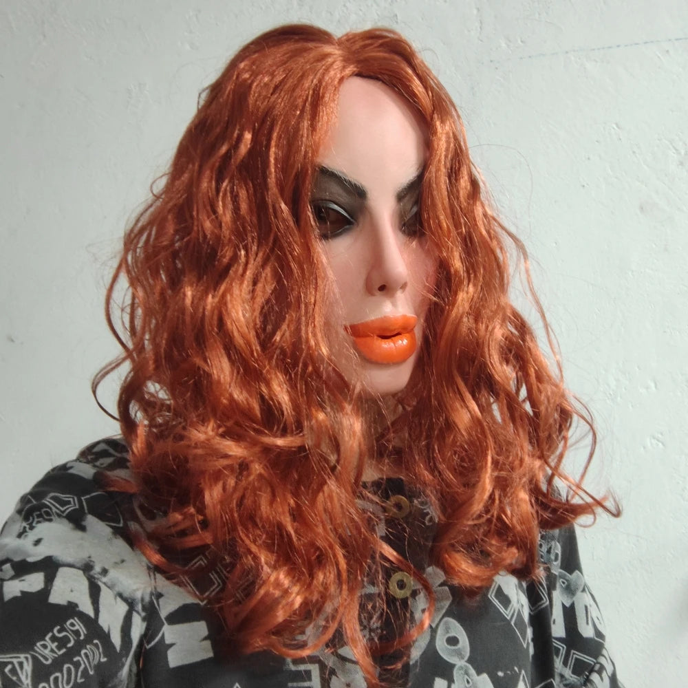 Sexy Celebrity Face Mask Actress Human Face Latex Masks Realistic Ugly Girl Disguise Theme Party Prop Head Design With Wig