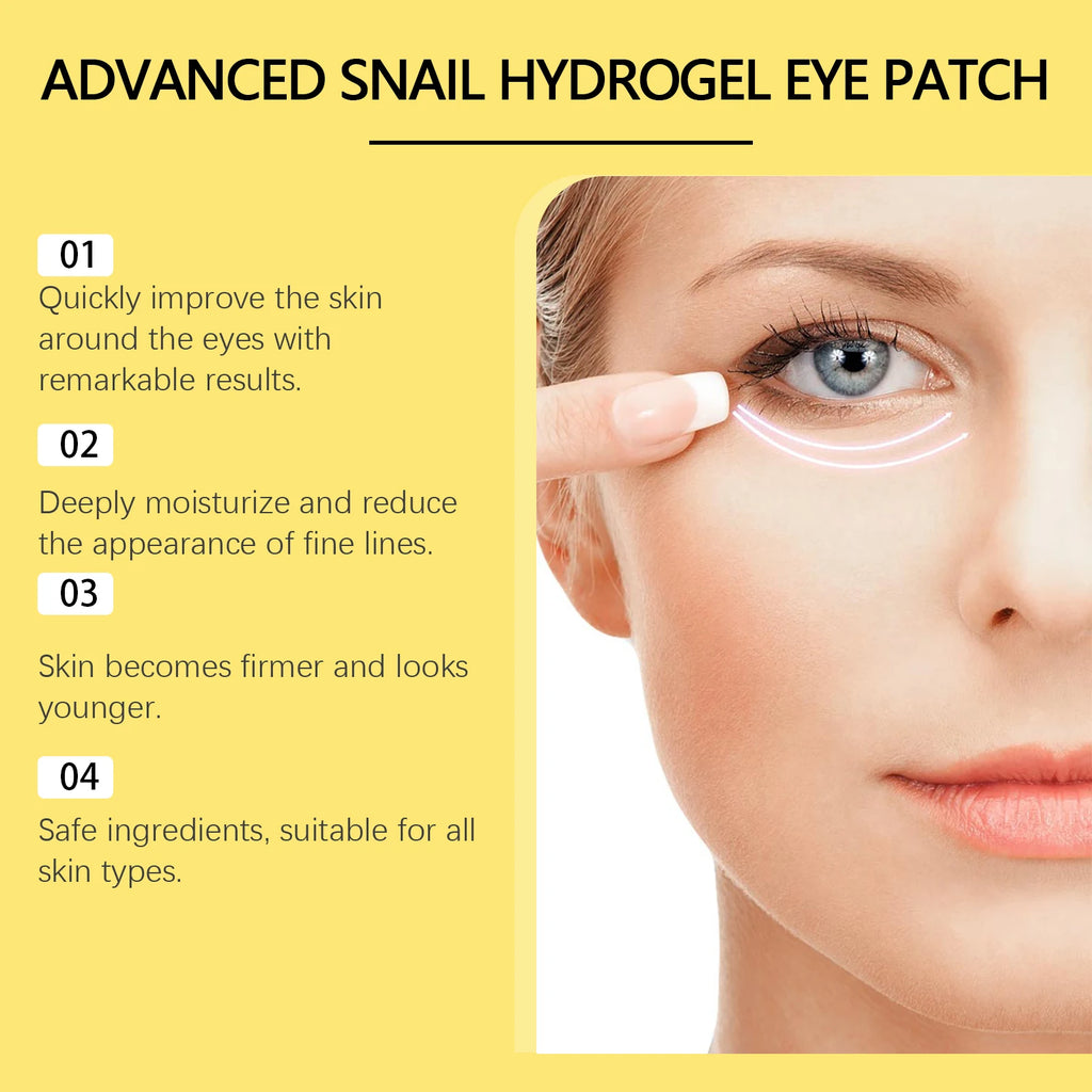 OUHOE Snail Eye Mask Moisturizing Eye Patches Firming Lifting Puffiness Remove Dark Circles and Eye Bags Eyes Skincare Products