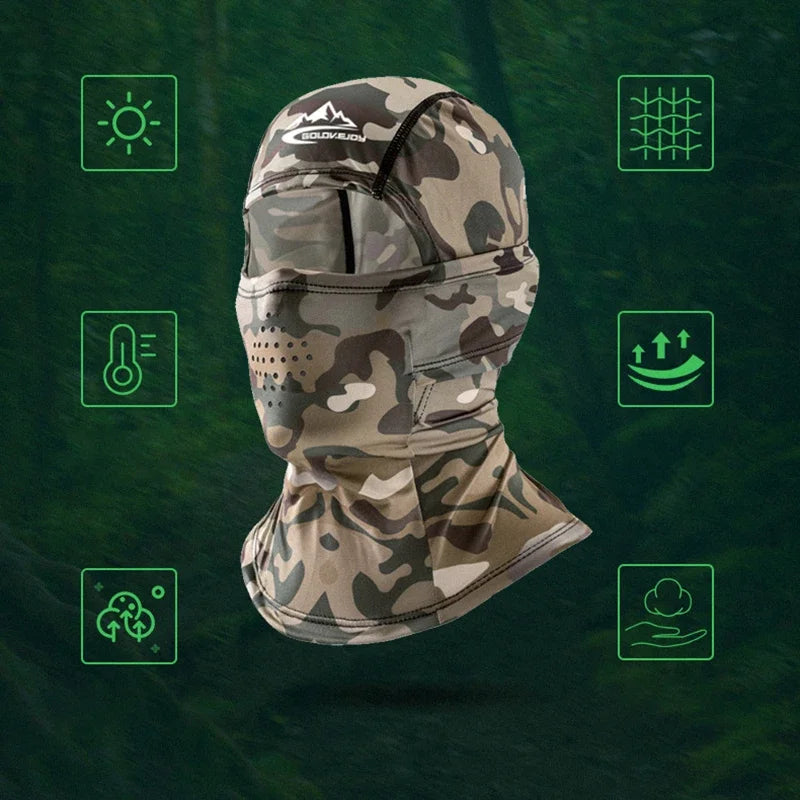 Camouflage Mask Cycling Balaclava Full Cover Face Mask Cap Quick Dry Lycra Summer Sun Ultra UV Protection Outdoor Ski Hunting