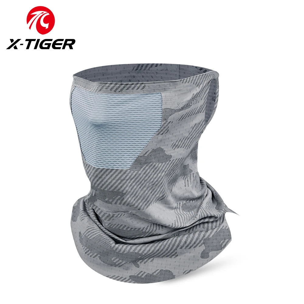 X-TIGER Cycling Face Mask Summer Ice Silk UV Protection Mask Breathable Quick Drying Sports Face Scarf Bike Motorcycle Mask