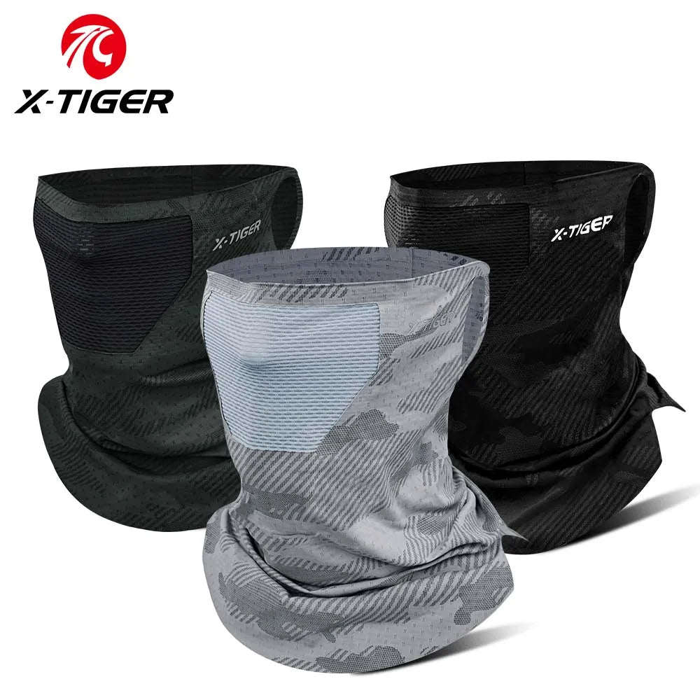 X-TIGER Cycling Face Mask Summer Ice Silk UV Protection Mask Breathable Quick Drying Sports Face Scarf Bike Motorcycle Mask