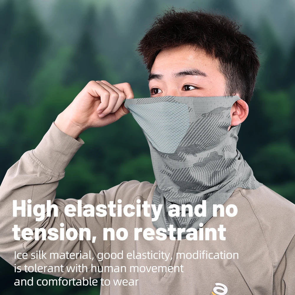X-TIGER Cycling Face Mask Summer Ice Silk UV Protection Mask Breathable Quick Drying Sports Face Scarf Bike Motorcycle Mask