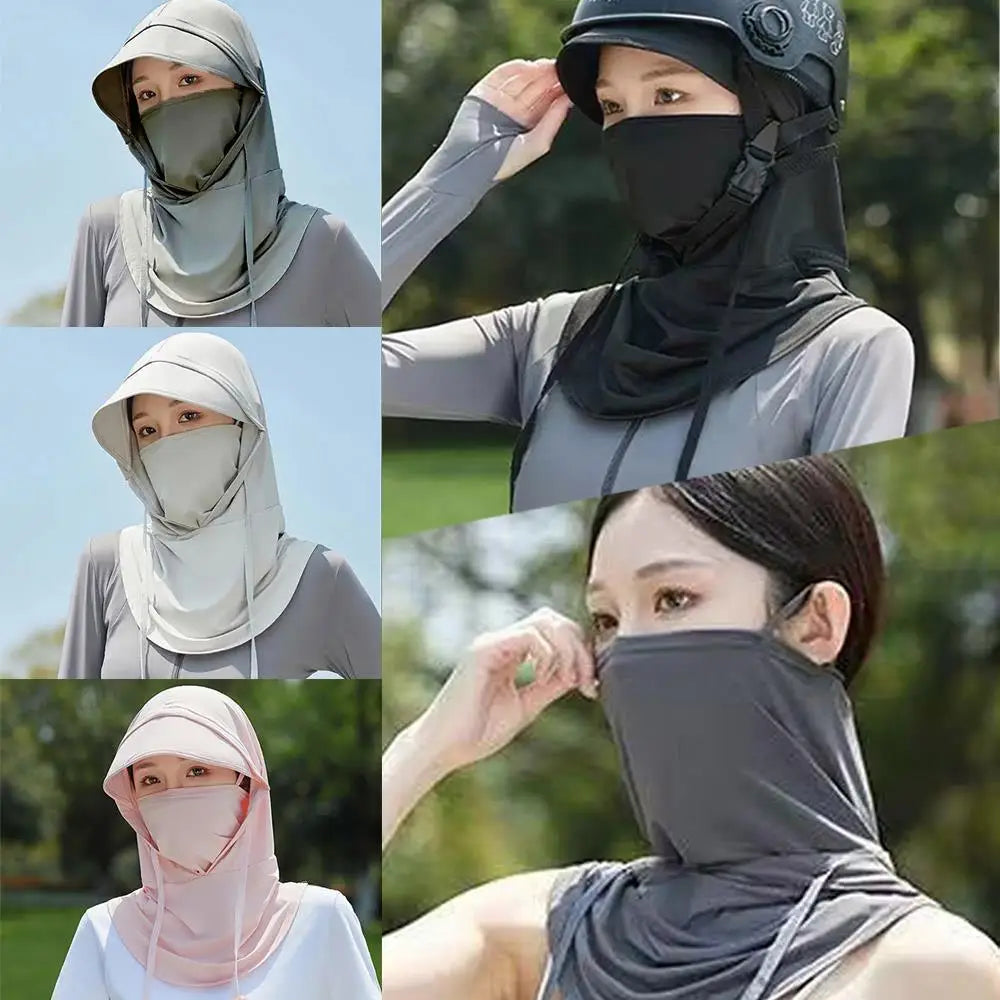 Men Breathable Full Head Mask Women Summer Sun Protection Cooling Long Balaclava Face Mask Neck Cover for Cycling Fishing