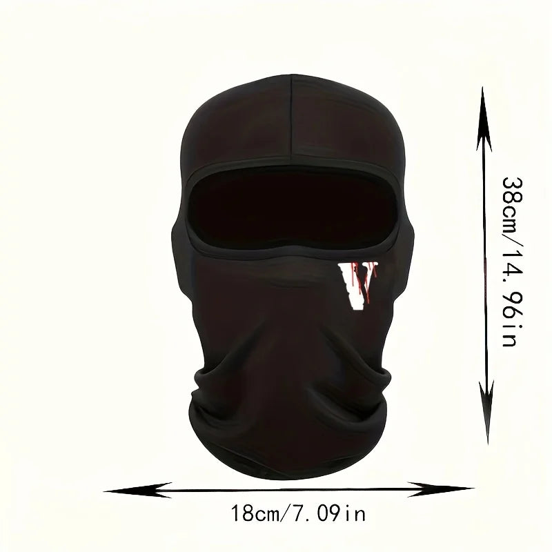 2pcs Breathable Black Balaclava Face Mask - Moisture-Wicking Polyester, Perfect for Cycling, Quick-Dry Outdoor Headgear