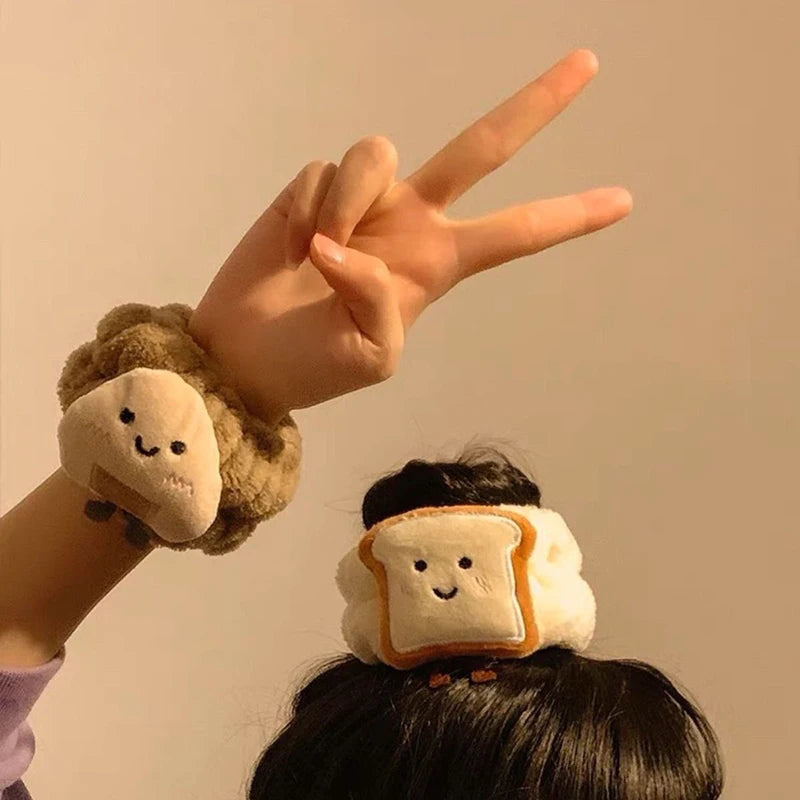 1pc Spa Headband Wristband For Washing Face Fleece Skincare Toast Hair Band Wrist Cuffs For Women Girls Makeup